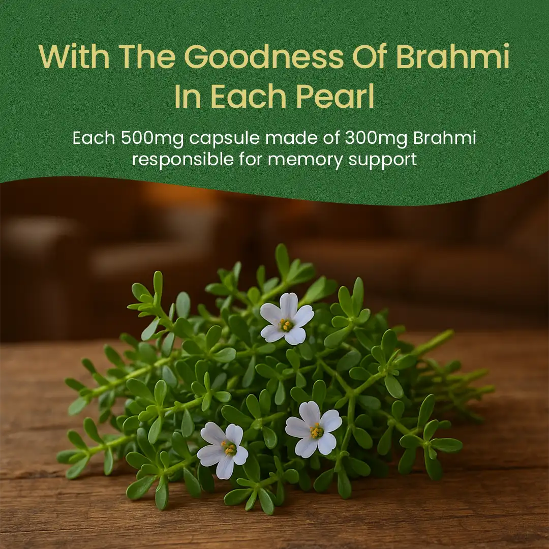 Brahmi Pearls | Helps Improve Focus, Mental Calmness & Relieves Stress