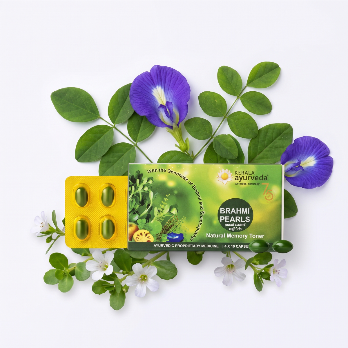 Brahmi Pearls for Memory, Focus, Mental Clarity & Stress Relief