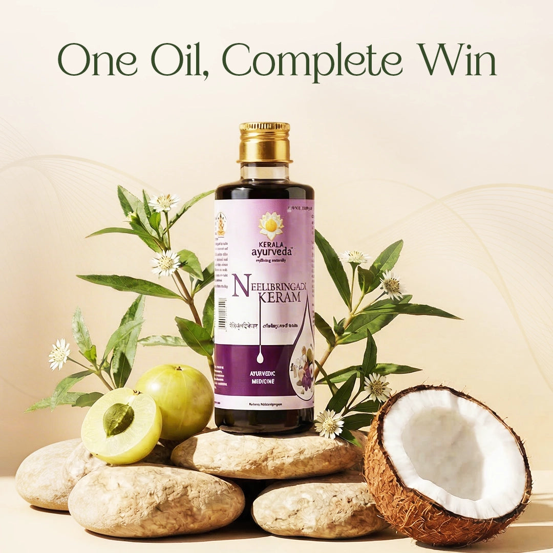 Neelibringadi Keram | Helps Reduce Hair Fall, Strengthens Roots & Prevent Premature Greying