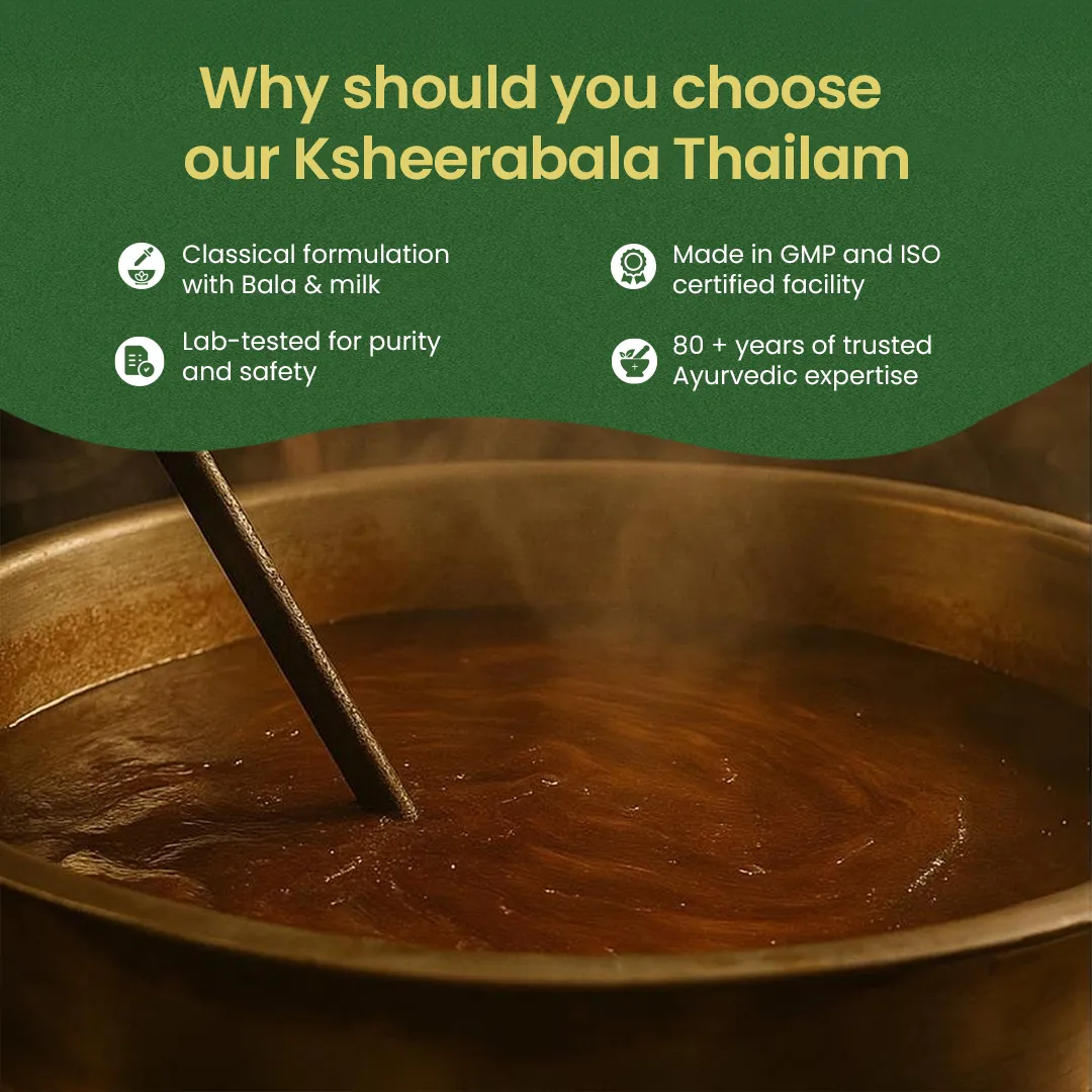 Ksheerabala Thailam for Restful Sleep, Relaxation & Stress Relief