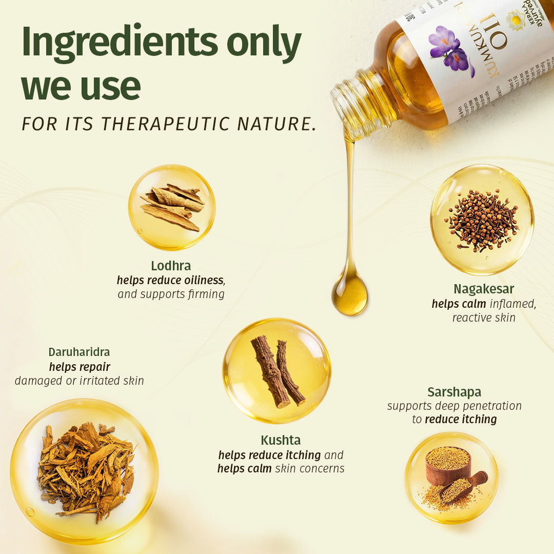 Kumkumadi Thailam | Ayurvedic Facial Oil To Nourish Skin & Helps Reduce Pigmentation