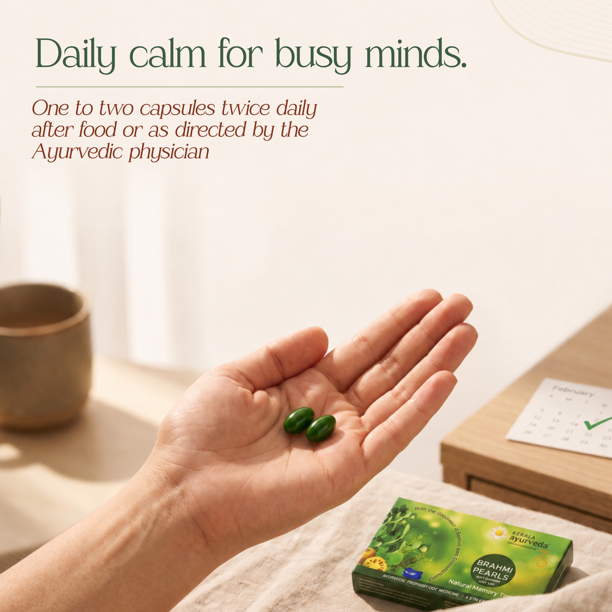 Brahmi Pearls for Memory, Focus, Mental Clarity & Stress Relief (40 Nos)