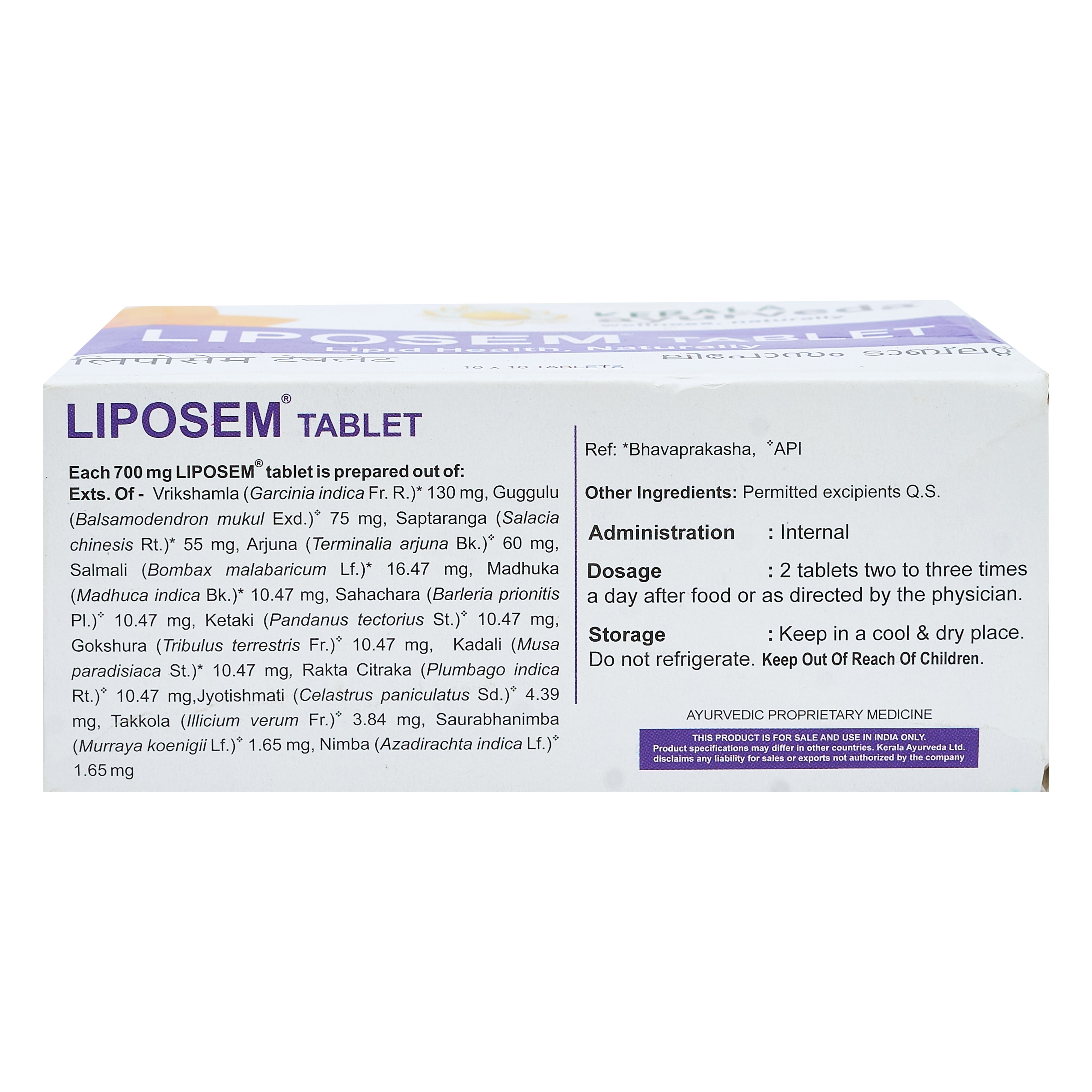Liposem Tablets for Lipid Metabolism, Heart Wellness & Weight Management Support